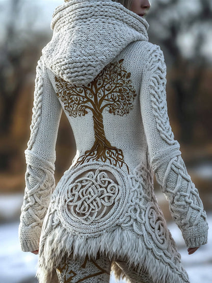 Viking Tree Of Life Celtic Knot Warm Hooded Sweater artswardrobe