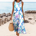 Women's Vintage Starfish Art Print Cotton And Linen Dress elevenforest