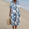 Women's Holiday Flowers Art Print Flowy Dress elevenforest