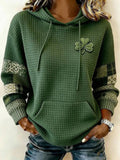 Comstylish Women's St. Patrick's Day Shamrock Art Print Hoodie