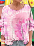 Women's Colorful Tie Dye Hippie Print T-shirt