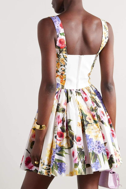 Gemma Printed V-neck Mini Dress