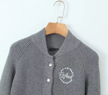 Knitting Cardigan Round Neck Slim Single Breasted Knitwear Autumn Clothing