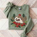 Comstylish Forest Hedgehog & Raspberry Vintage Cozy Sweatshirt