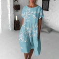 Vintage Cherry Blossom Japanese Flowy Midi Dress elevenforest