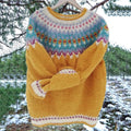 Unisex Vintage Icelandic Yellow Knit Jacquard Warmth Crew Neck Sweater elevenforest