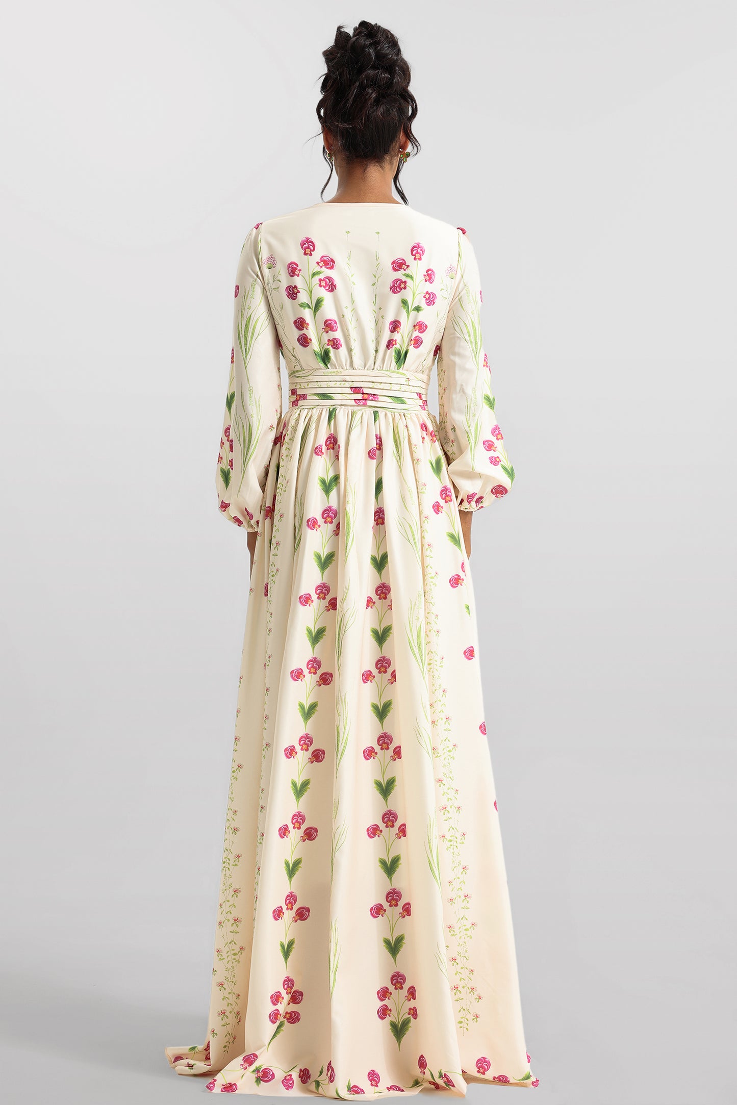 Print Long Sleeve Maxi Dress