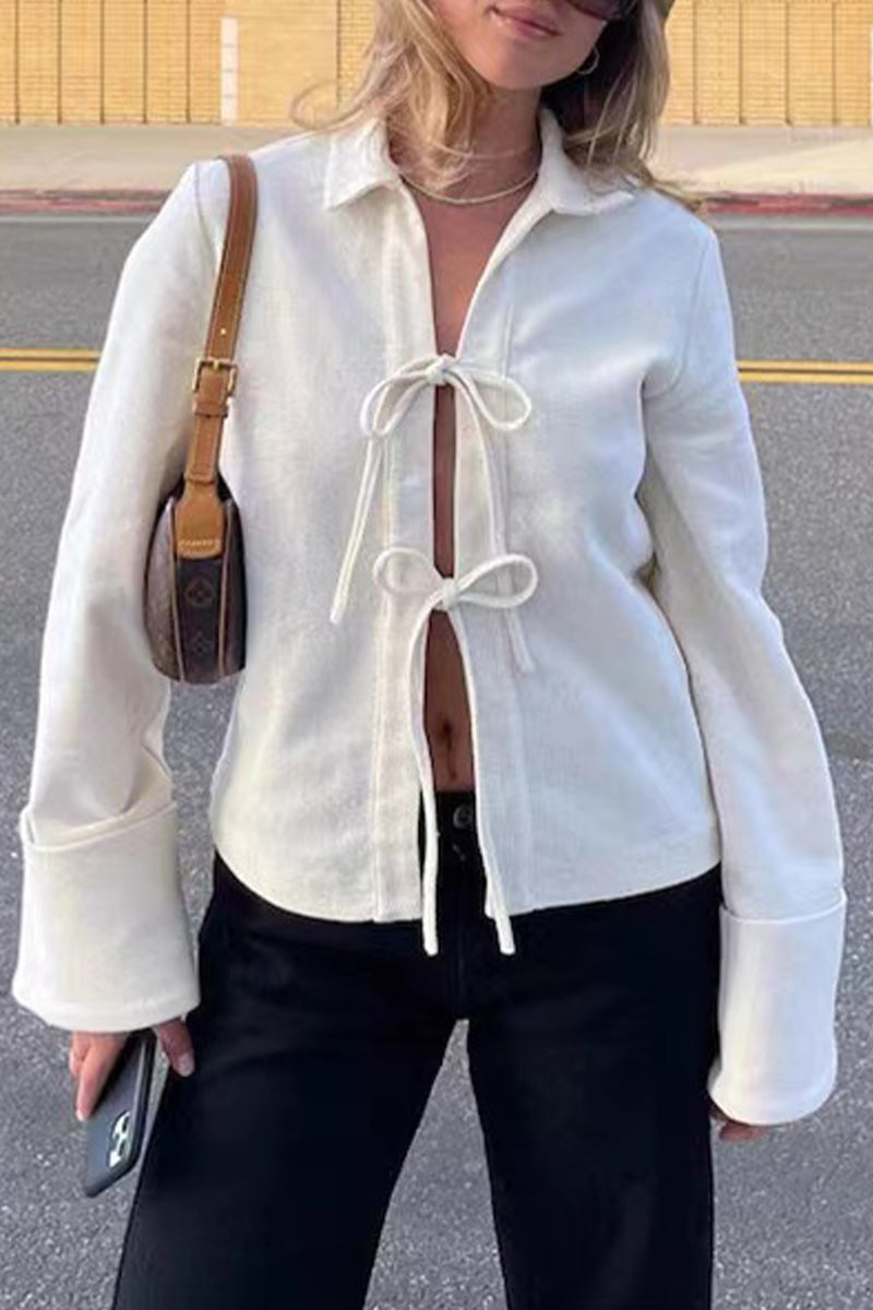 Simplicity Frenulum Shirt Collar Outerwear