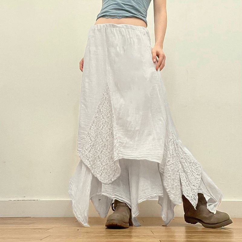 Lace Jacquard Patchwork Skirt