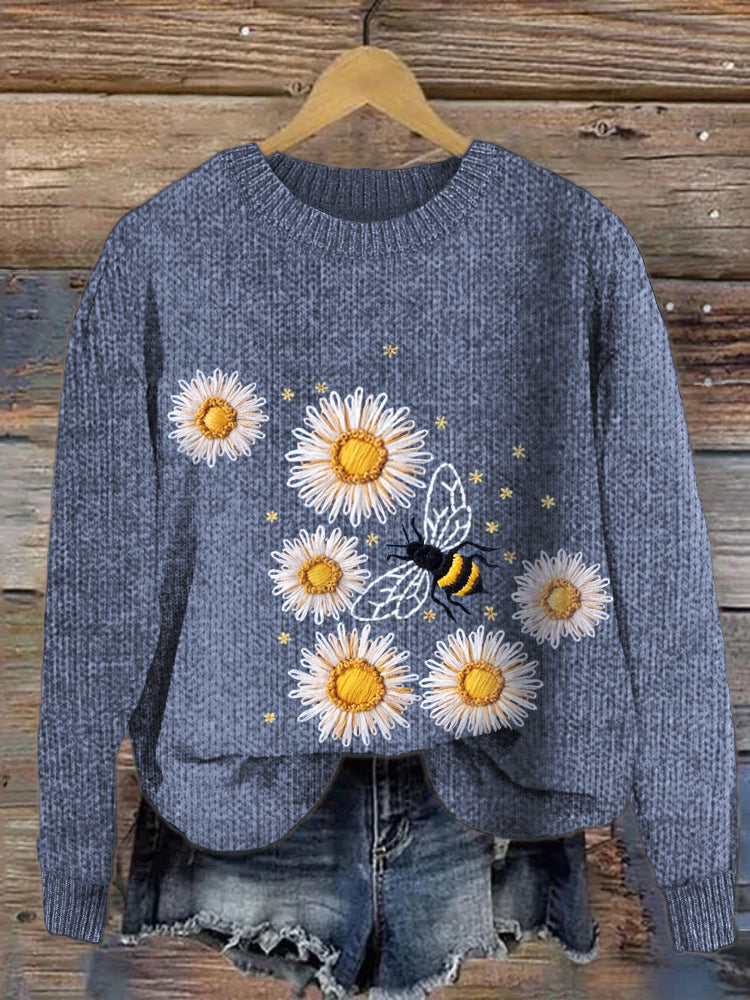 Bee & Daisy Crew Neck Knit Sweater artswardrobe