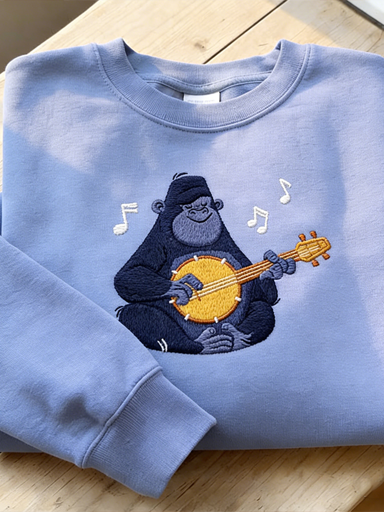 Comstylish Interesting Animal Pattern Design Casual Round Neck Sweatshirt