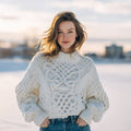 Women's Fair Isle Celtic Knot Knit Warm Crew Neck Sweater elevenforest