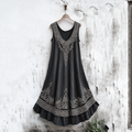 Vintage Viking Art Cozy Linen Tank Dress elevenforest
