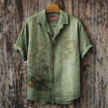 Japanese Bamboo Landscape Embroidered Linen Shirt elevenforest