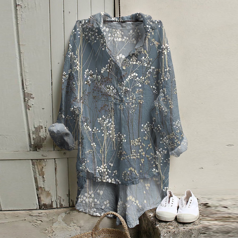 Abstract Floral Painting Art Woven Tunic elevenforest