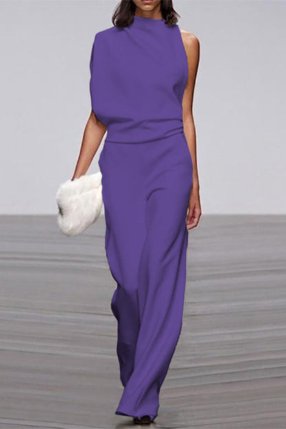 Half a Turtleneck Boot Cut Jumpsuits(12 Colors)