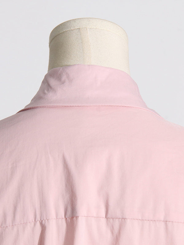Long Sleeves Loose Asymmetric Buttoned Pleated Color Split-joint Three-dimensional Flower Lapel Blouses&shirts Tops