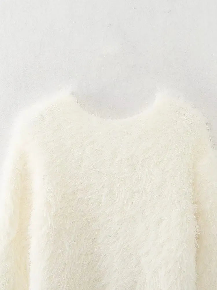 Gentle Mink Fur Sweater Coat: ’s Winter Knit Cardigan