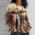 Comstylish Women's I Dreamed A Dream Black History Print Crew Neck Loose T-shirt