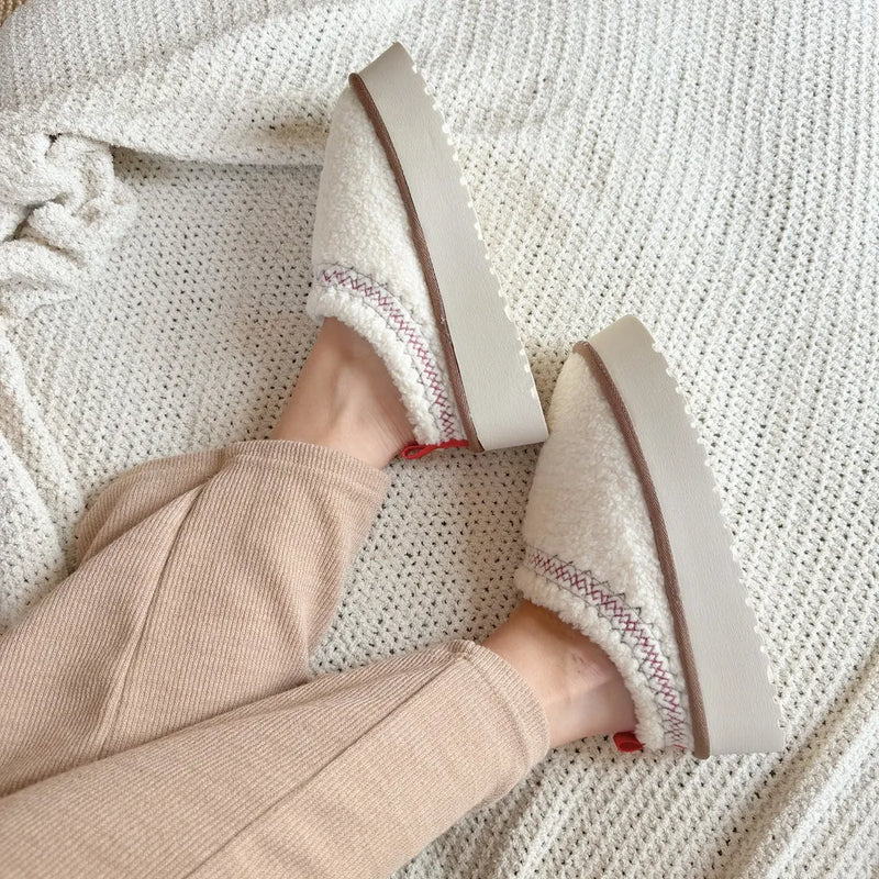Sherpa Fleece Platform Slippers - Buy 1 Get 1 Free