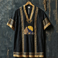 Egyptian Pyramid Art Linen Shirt elevenforest