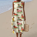 Women's Swim Dog Art Print Dress elevenforest