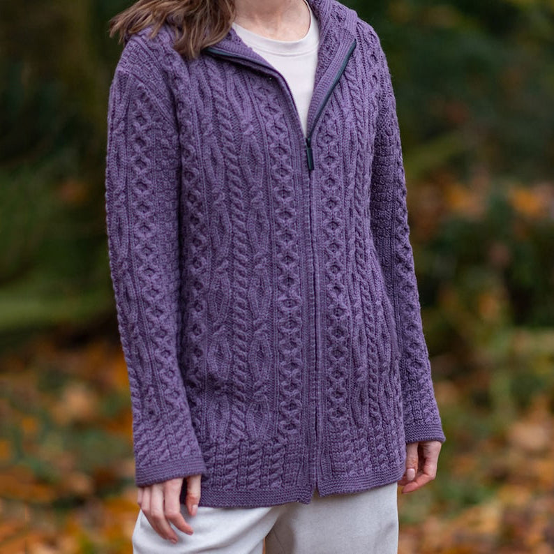 Women's Clan Pattern Zip Hooded Sweater elevenforest