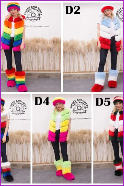 [pre-] {faux Fur} Hairband+vest+boots Set-d4 F1461