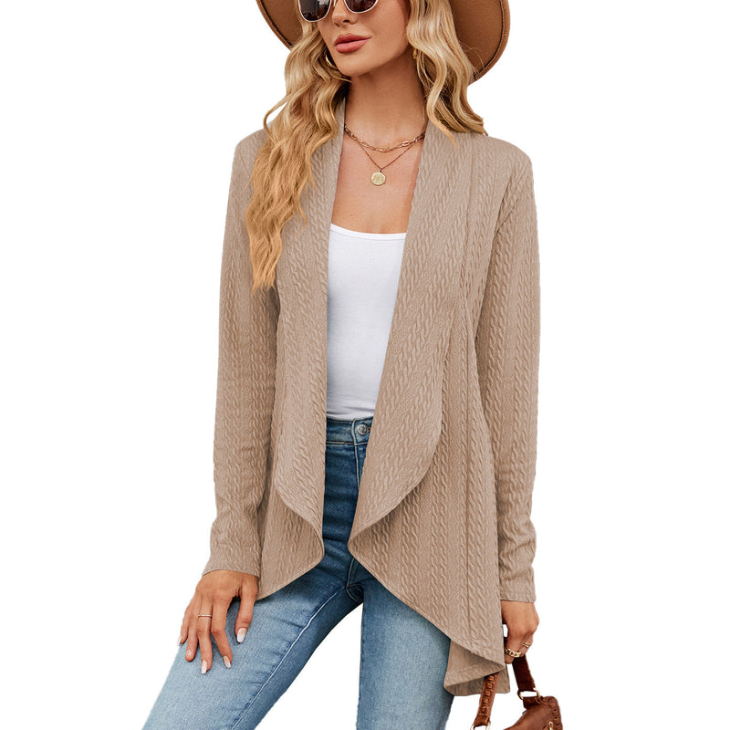 Autumn Winter Long Sleeve Color Loose Cardigan Top Knitting Coat