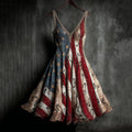 Vintage Sequin Music Notes And Flag Art Midi Dress elevenforest