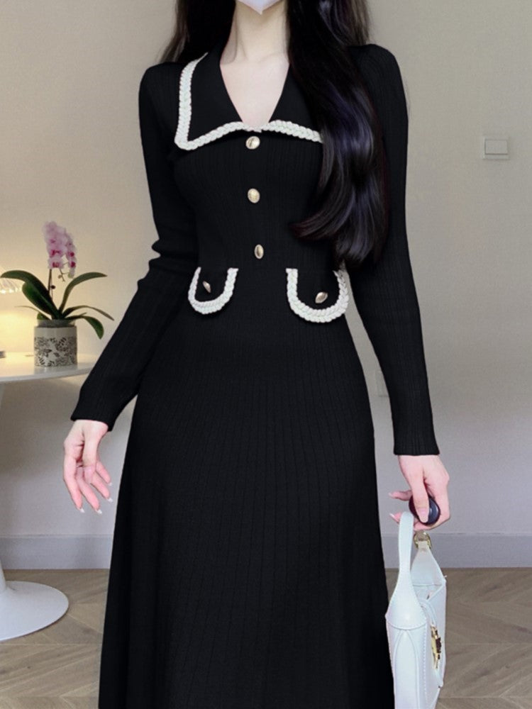 Autumn Winter Knitted Dress Long Sleeve Soft Slim Pullover Sweater Midi Dresses Female Party Vestidos New