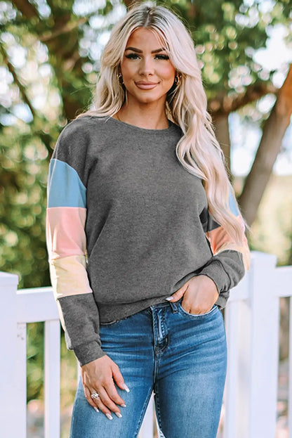 Cool Gray Colorblock Sweatshirt