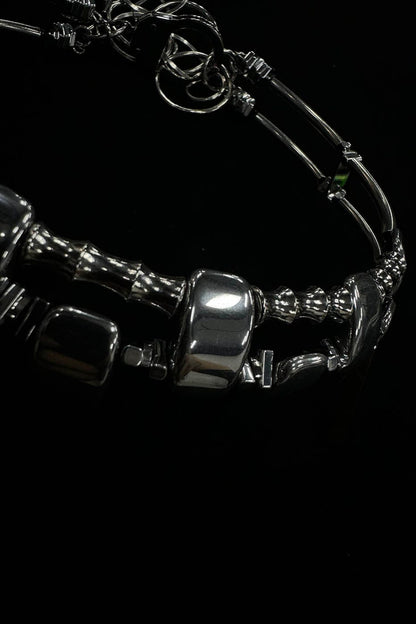 Chrome Spike Collar Necklace