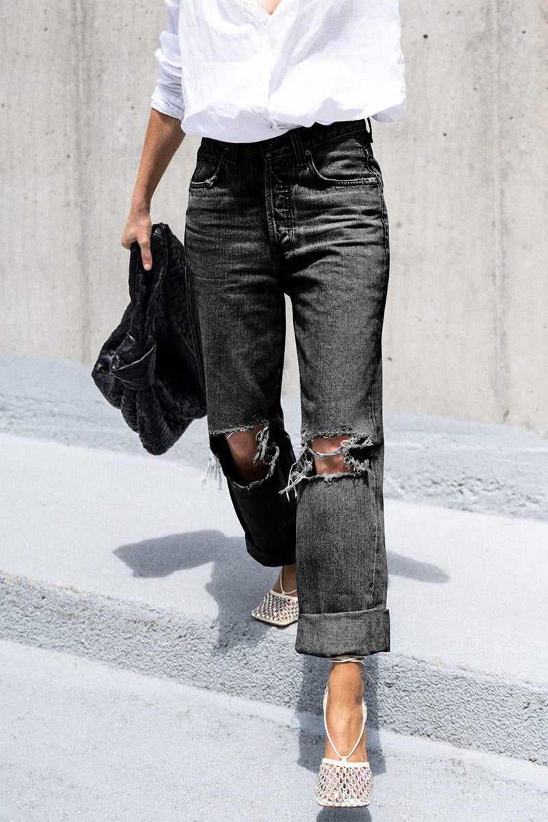 Sportswear Ripped Loose Denim Jeans