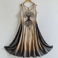 Viking Life Of Tree Celti Art Patchwork Linen Tank Dress elevenforest
