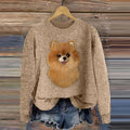 Comstylish Lovely Pomeranian Felt Dog Art Cozy Sweater
