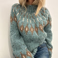 Iceland Contrast Jacquard Mid-Turtle Neck Sweater elevenforest