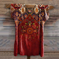 Vintage Western Print Crew Neck Loose Linen Blend T-shirt elevenforest