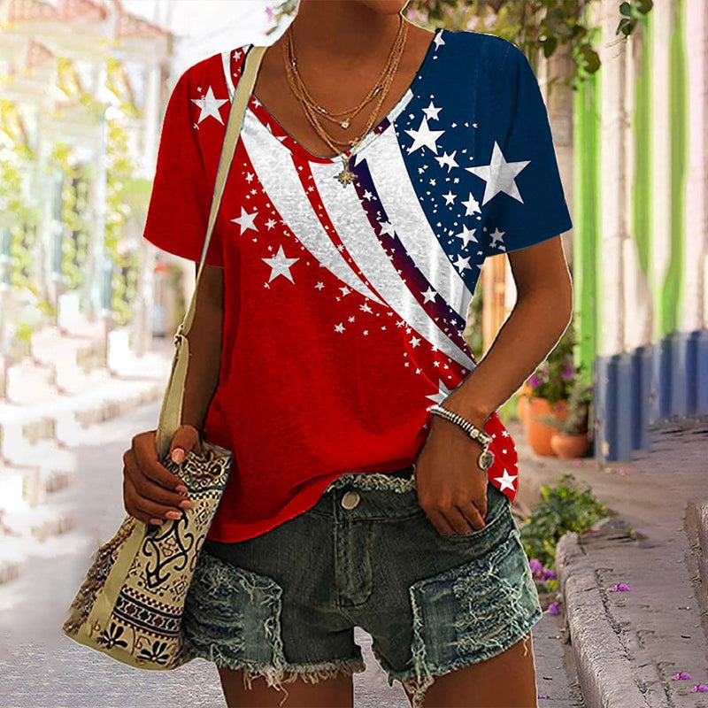 Comstylish Women's Independence Day Print T-shirt