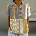 Women's Abstract Geometry Art Printed Casual Top elevenforest