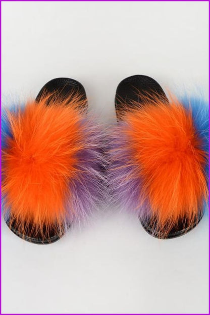 {5-7 Days Wait for Make} New Color Raccoon Fur Slides F580