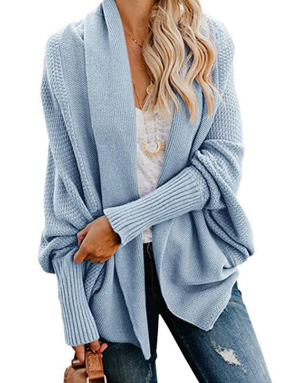 Batwing Sleeves Loose Color Cardigan Tops