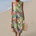 Vintage Floral Elegant Round Neck Dress elevenforest