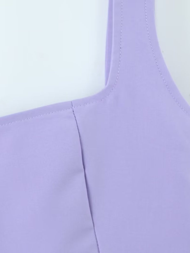 Tank Top & High Waist Buckle Pants Set