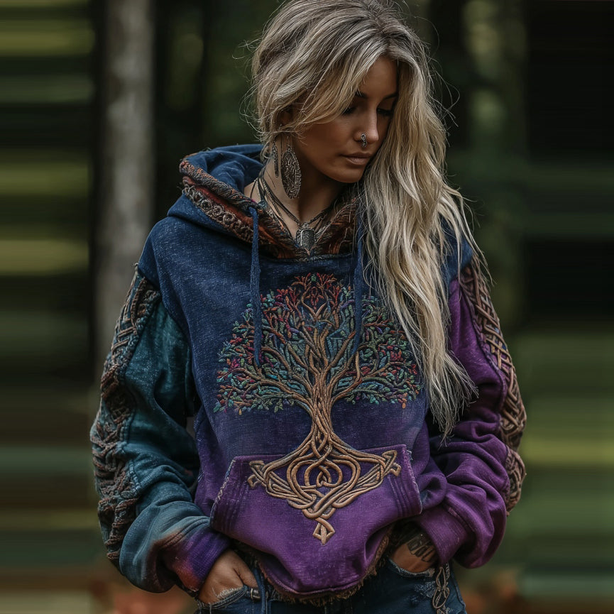 Women's Viking Celtic Knot Art Gradient Comfort Hoodie elevenforest