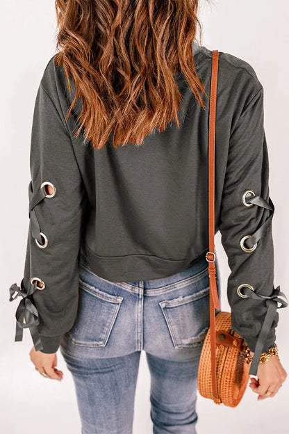 Bandage O Neck Hoodies(4 Colors)
