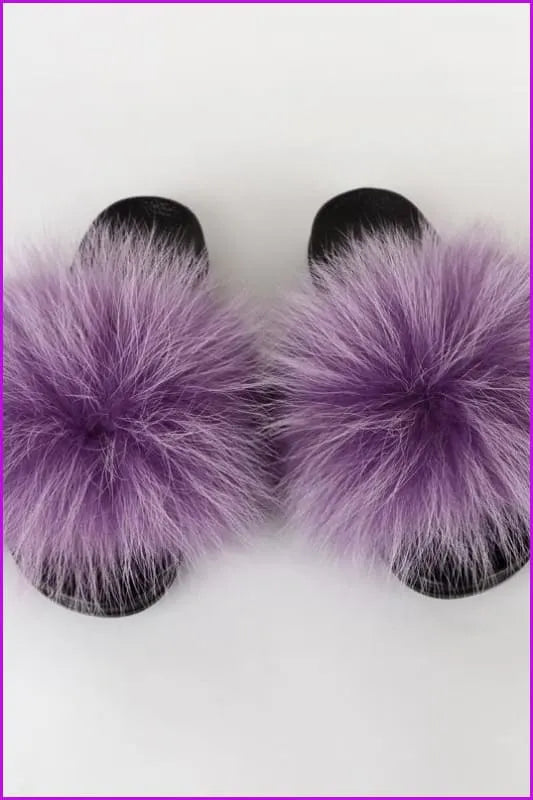 {5-7 Days Wait for Make} New Color Raccoon Fur Slides F581