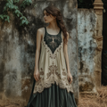 Vintage Tribal Celtic Knot Life Of Tree Patchwork Tank Midi Dress elevenforest
