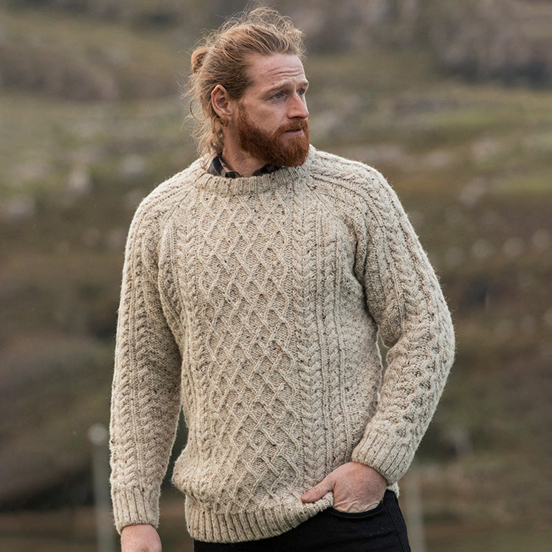 Men's Vintage Traditional Aran Sweater artswardrobe