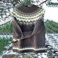 Vintage Gray Icelandic Knit Jacquard Warmth Crew Neck Sweater Unisex elevenforest